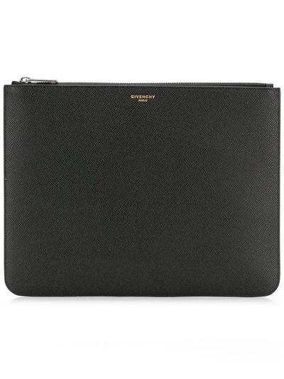 Shop Givenchy Textured Zipped Pouch In Black