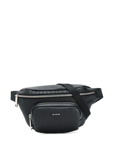 Shop Fendi Metal Stitch Belt Bag In Black