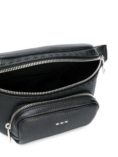 Shop Fendi Metal Stitch Belt Bag In Black