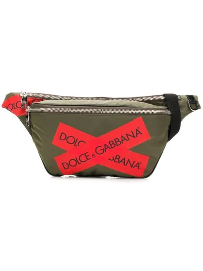 Shop Dolce & Gabbana Logo Belt Bag In Green