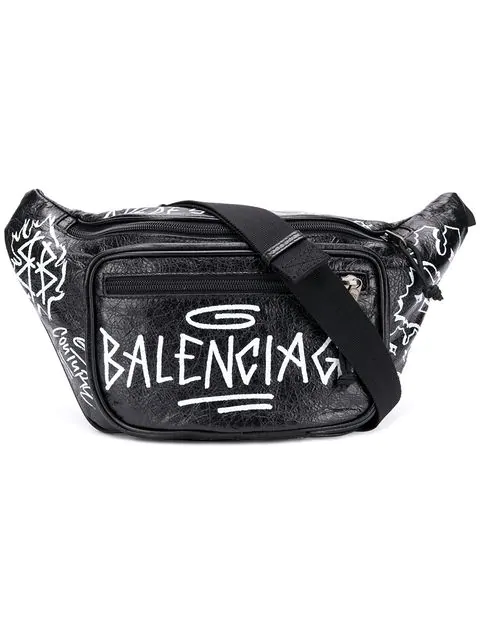 balenciaga explorer graffiti pouch