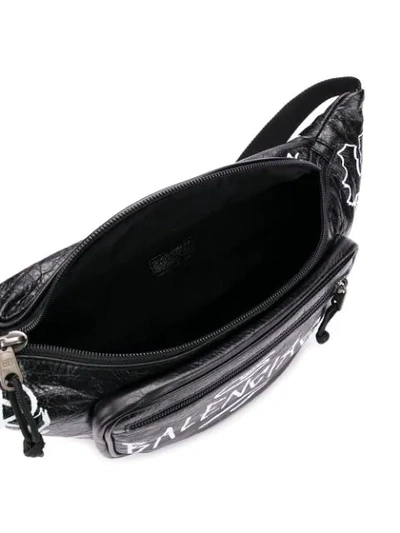 Balenciaga Graffiti Explorer Belt Bag Leather Medium Black 1461872