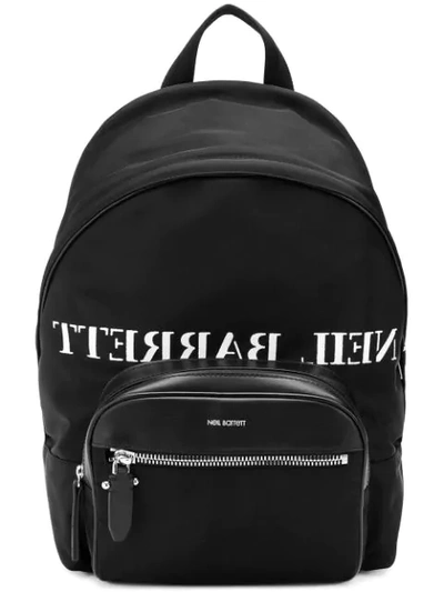 Shop Neil Barrett Logo Print Backpack - Black