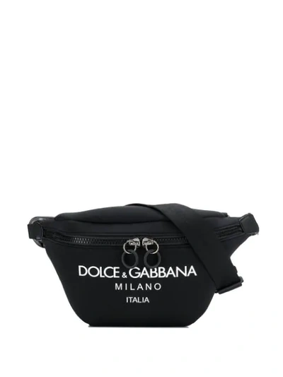 Shop Dolce & Gabbana Logo Print Belt Bag In Black