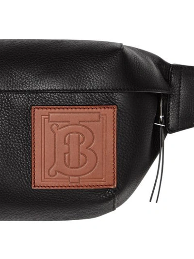 Shop Burberry Medium Monogram Motif Leather Bum Bag In Black