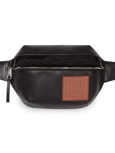 Shop Burberry Medium Monogram Motif Leather Bum Bag In Black