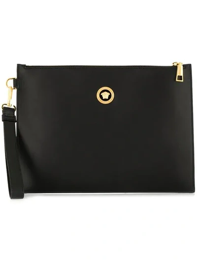 Shop Versace Wristlet Clutch Bag In Black