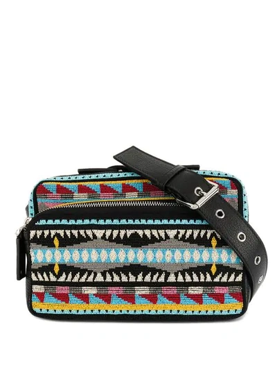 Shop Valentino Garavani Embroidered Belt Bag In Black