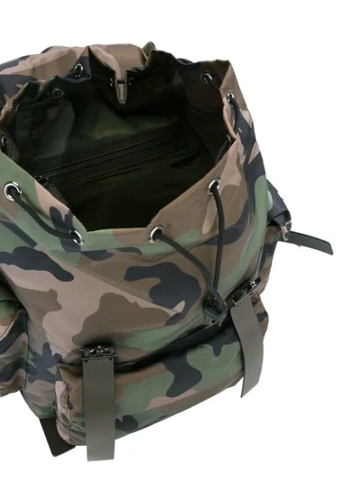 Shop Valentino Camouflage Print Backpack - Multicolour
