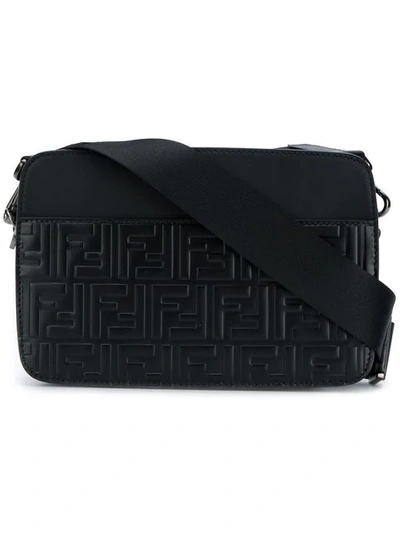 Shop Fendi Ff Motif Shoulder Bag In Black