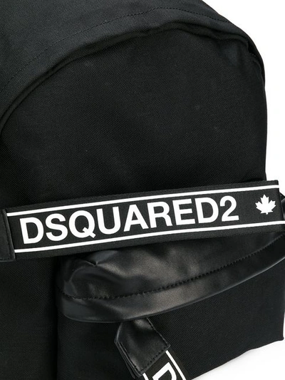 Shop Dsquared2 Branded Zip Tab Backpack In Black