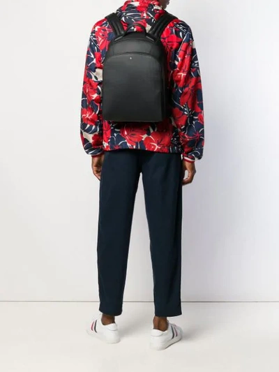 Shop Montblanc Textured Backpack In Black