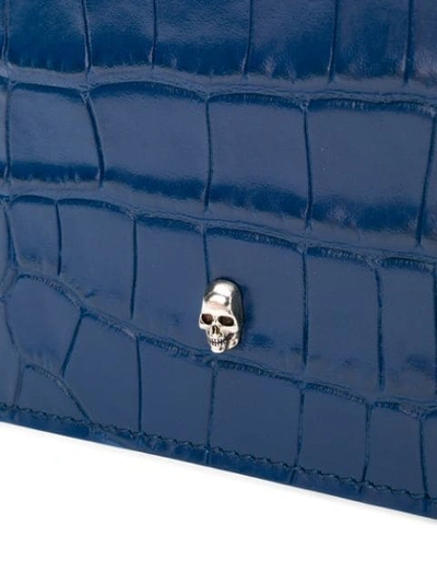 Shop Alexander Mcqueen Skull Zipped Clutch In Blue