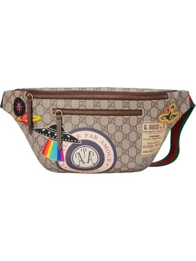 Shop Gucci Courrier Gg Supreme Belt Bag In 8967 Beige