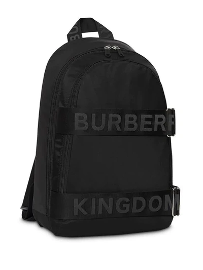 Shop Burberry Large Logo Strap Backpack In Black