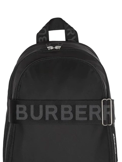 Shop Burberry Large Logo Strap Backpack In Black