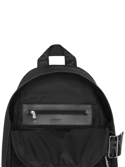 Shop Burberry Large Logo Strap Backpack In Black