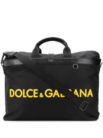 Shop Dolce & Gabbana Reisetasche Mit Logo-print In Black