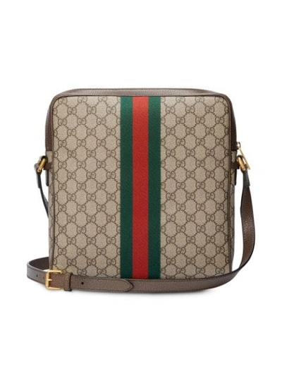 Shop Gucci Ophidia Gg Medium Messenger Bag In Neutrals