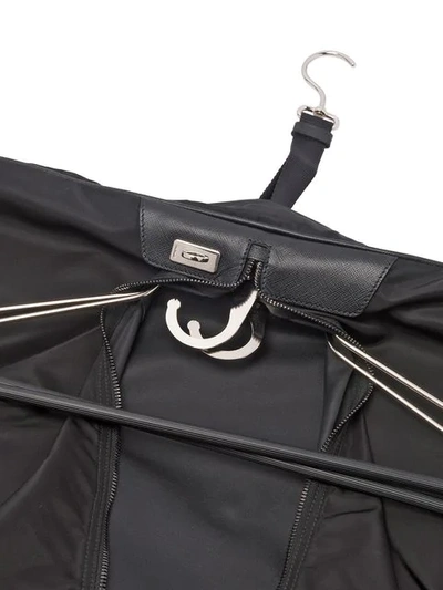 Shop Prada Saffiano Leather And Nylon Garment Bag In Black