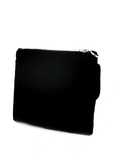 Shop Prada Logo Buckled Clutch In Black