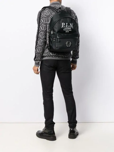 Shop Philipp Plein Logo Backpack In Black