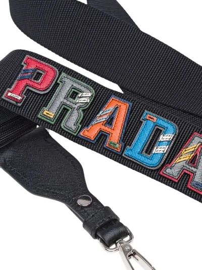 Shop Prada Branded Shoulder Strap In Black