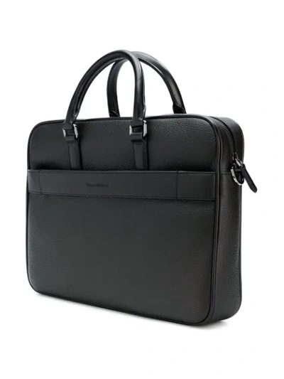Shop Ermenegildo Zegna Pelle Tessuta Laptop Bag - Black