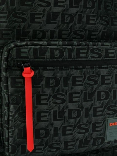 Shop Diesel Logo Print Backpack In Green