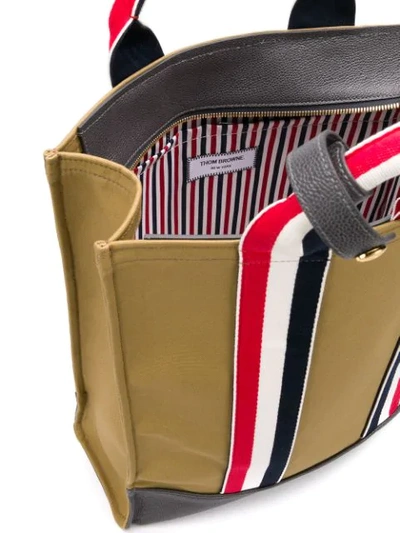 Shop Thom Browne Shopper Mit Webstreifen In Neutrals