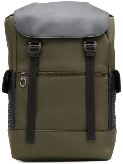 BOTTEGA VENETA INTRECCIATO PANEL BACKPACK - 绿色