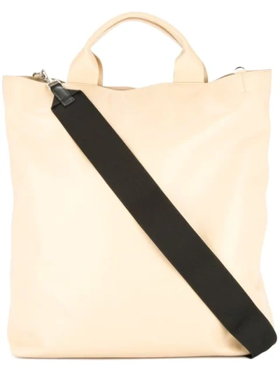 Shop Jil Sander Oversized Tote Bag In Neutrals