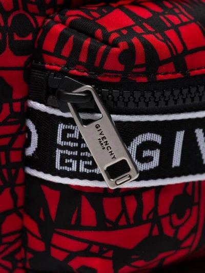 Shop Givenchy Black And Red Graphic Belt Bag In 009 - Black/red