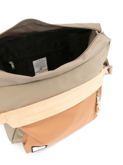 Shop As2ov Contrast Panel Shoulder Bag In Brown
