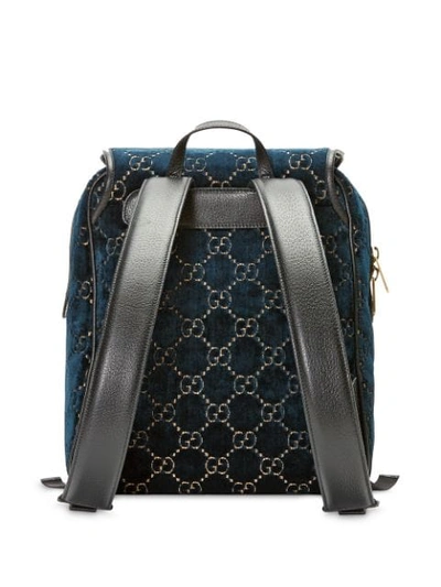 Shop Gucci Small Gg Pattern Backpack In Blue