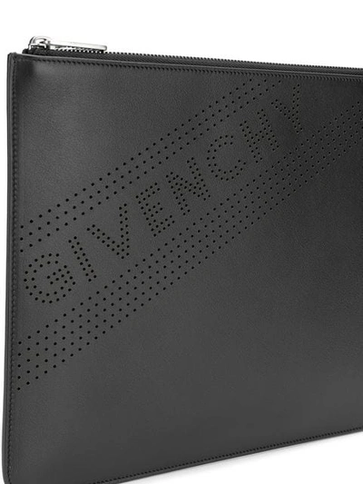 Shop Givenchy Perforated Logo Pouch In Black