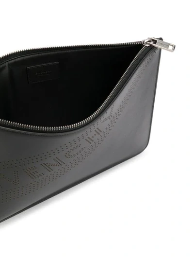 Shop Givenchy Perforated Logo Pouch In Black