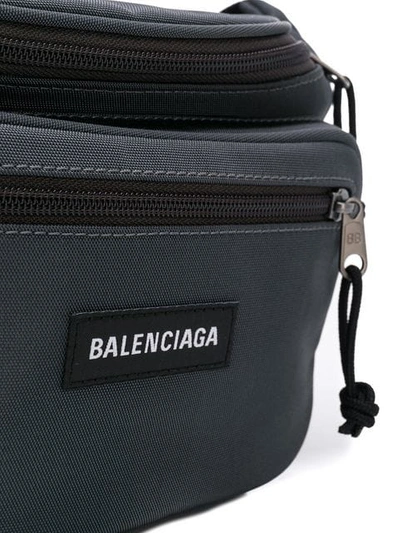 Shop Balenciaga Explorer Belt Bag In Grey