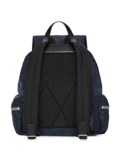 Shop Burberry The Large Rucksack In Aviator Nylon And Leather In Blue