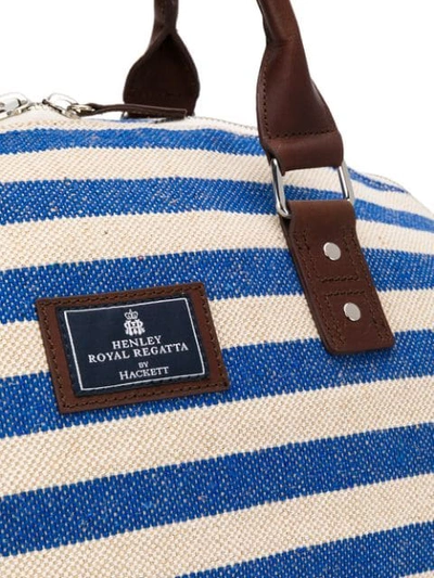 Shop Hackett Hrr Striped Holdall - Blue