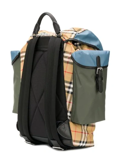 Shop Burberry Iconic Check Backpack In Neutrals
