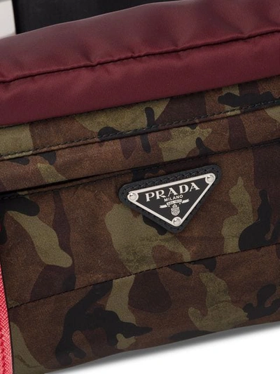 Shop Prada Montagan Camouflage Bag In Red
