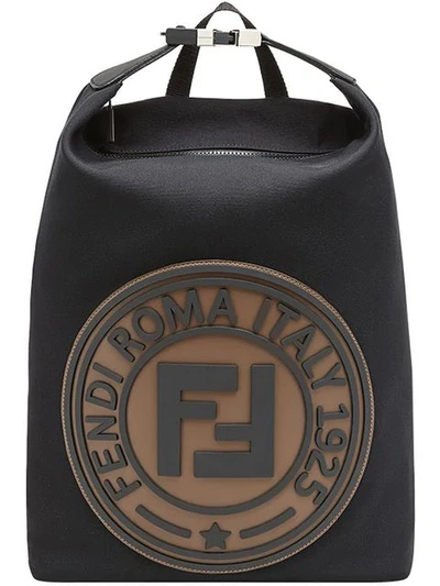 Shop Fendi Canvas Backpack In Black