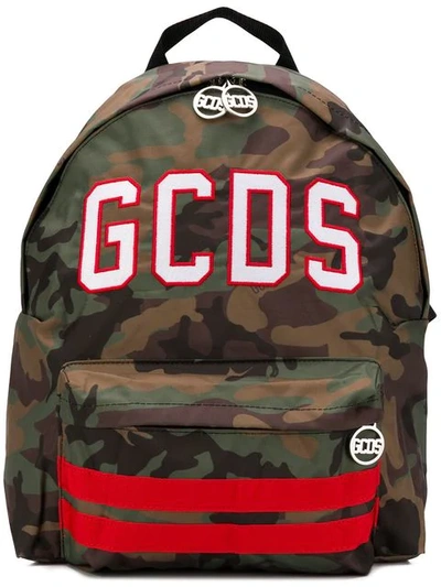 Shop Gcds Logo Camo Backpack In Green