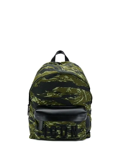 Shop Dsquared2 Camouflage Print Icon Backpack In Green