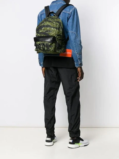 Shop Dsquared2 Camouflage Print Icon Backpack In Green