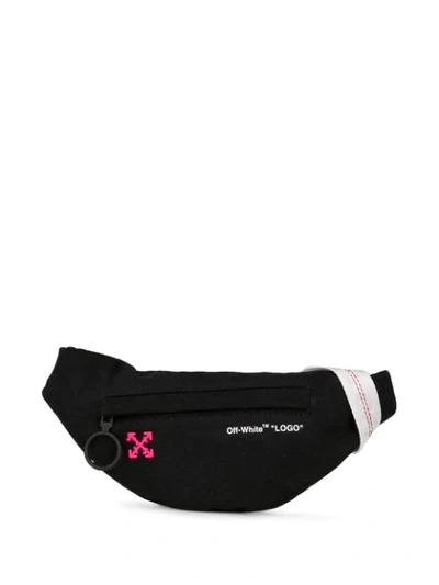 Shop Off-white Contrasting Logo Belt Bag In Black