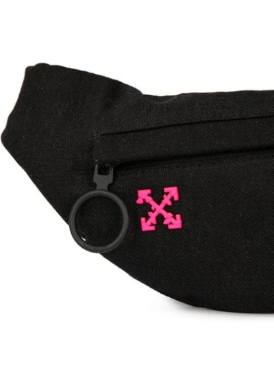 Shop Off-white Contrasting Logo Belt Bag In Black