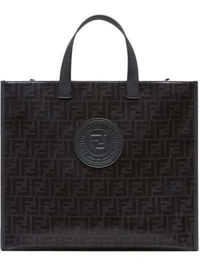 Shop Fendi Monogram Tote Bag In Black