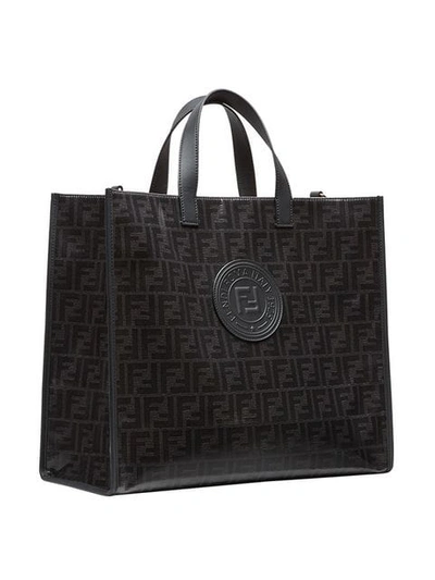 Shop Fendi Monogram Tote Bag In Black